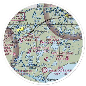 Shirt Lake Seaplane Base (25MN) VFR Sectional Sticker (20 mile)