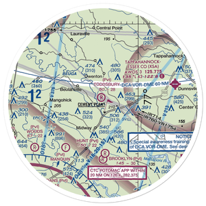 Toddsbury Farm Airport (25VA) VFR Sectional Sticker (30 mile)