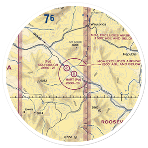 Hart Ranch Airport (25WA) VFR Sectional Sticker (30 mile)