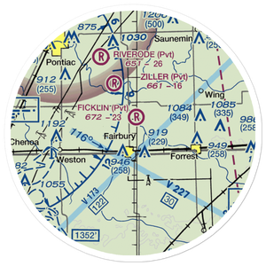 Ficklin-Airtech Airport (26IS) VFR Sectional Sticker (20 mile)