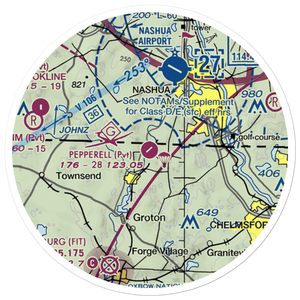 Pepperell Airport (26MA) VFR Sectional Sticker (20 mile)