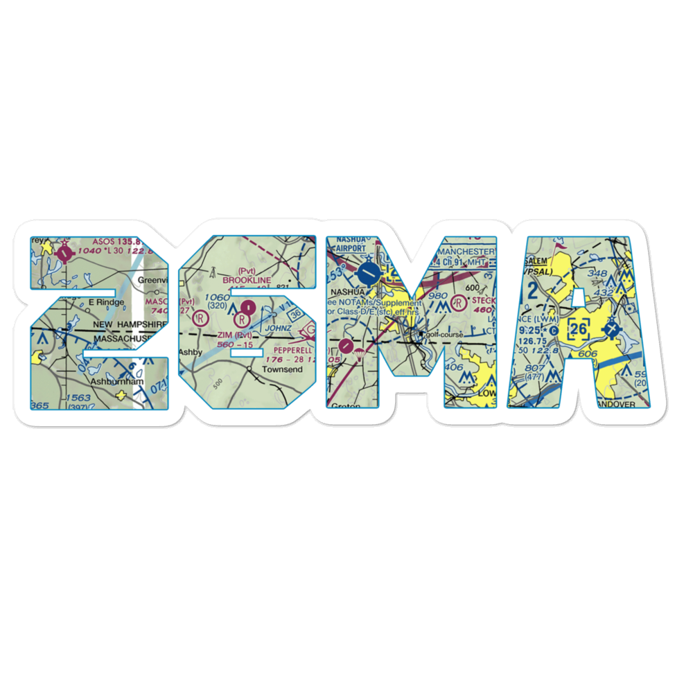 Pepperell Airport (26MA) VFR Sectional Sticker 