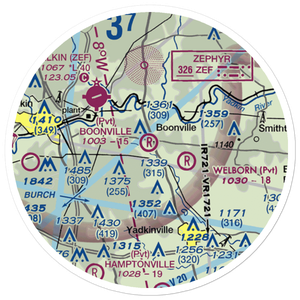 Boonville Airport (26NC) VFR Sectional Sticker (20 mile)