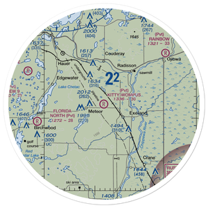 Kitty-Wompus Airport (26WI) VFR Sectional Sticker (30 mile)