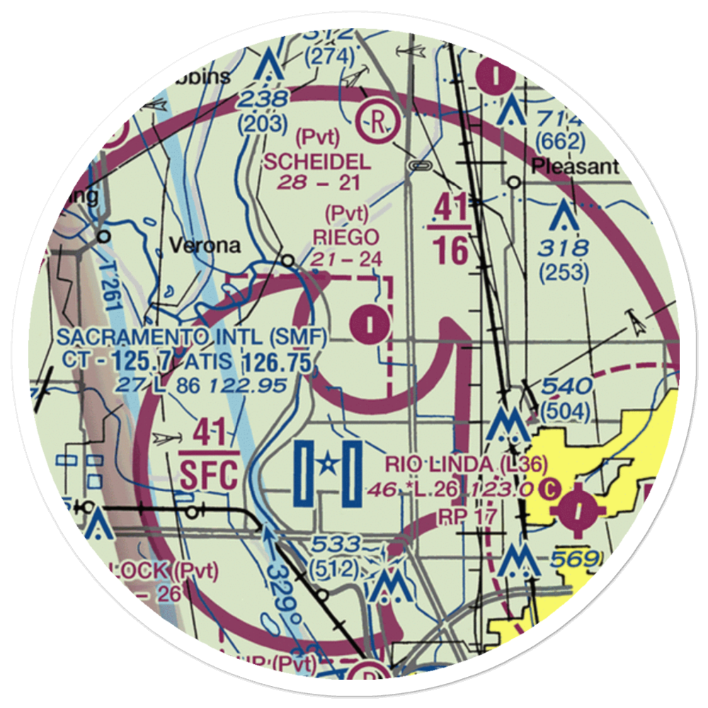 Sopwith Farm Airport (27CL) VFR Sectional Sticker (20 mile) 