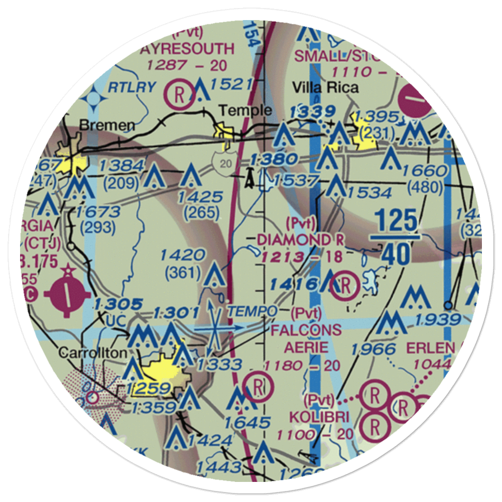 Wilson International Airport (27GA) VFR Sectional Sticker (20 mile) 