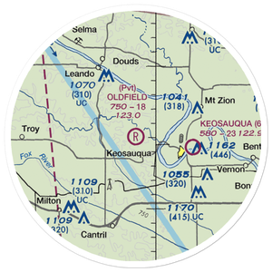 Oldfield Aero (27IA) VFR Sectional Sticker (20 mile)