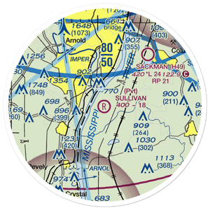 Ralph Jacobs Airport (27LL) VFR Sectional Sticker (20 mile)