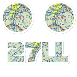 Ralph Jacobs Airport (27LL) VFR Sectional Sticker Pack