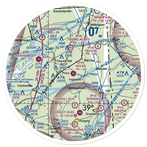 Myles Landing Airport (27MD) VFR Sectional Sticker (30 mile)