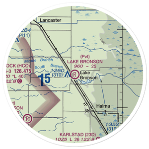 Lake Bronson Airport (27MN) VFR Sectional Sticker (20 mile)