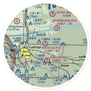 Route 66 Airfield (27MO) VFR Sectional Sticker (20 mile)