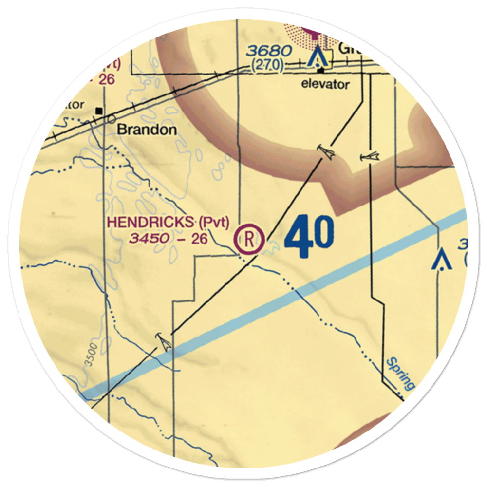 Hendricks Field (27NE) VFR Sectional Sticker (20 mile) 