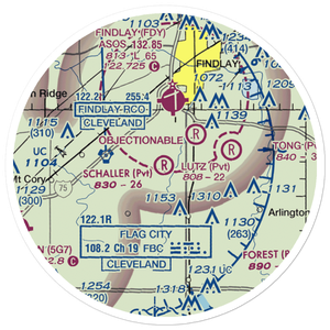 Schaller Airport (27OH) VFR Sectional Sticker (20 mile)