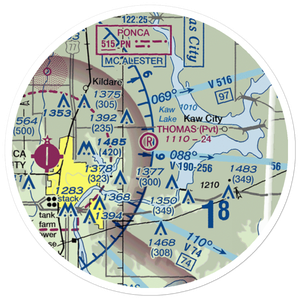 Thomas Landing Airport (27OK) VFR Sectional Sticker (20 mile)