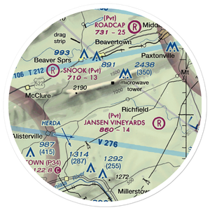 Shelley Private Airport (27PN) VFR Sectional Sticker (20 mile)