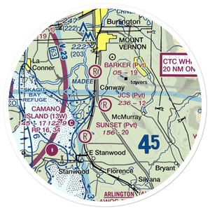 J C's Airport (27WA) VFR Sectional Sticker (20 mile)