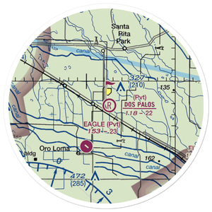 Dos Palos Airport (28CA) VFR Sectional Sticker (20 mile)