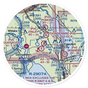 Jim Finlay Farm Airport (28FL) VFR Sectional Sticker (20 mile)