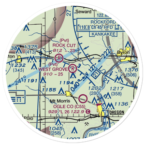 West Grove Airport (28IL) VFR Sectional Sticker (20 mile)