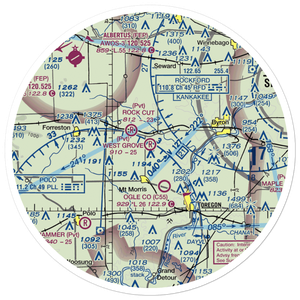 West Grove Airport (28IL) VFR Sectional Sticker (30 mile)