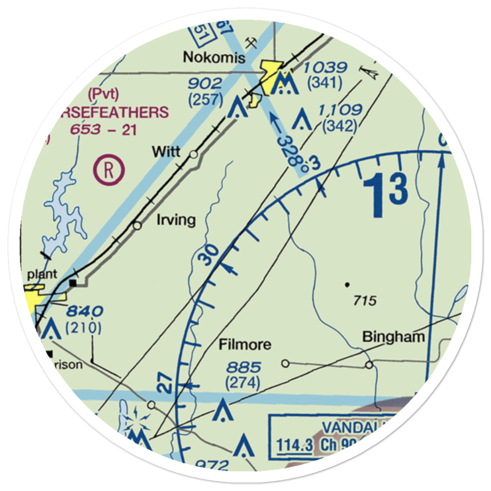 O K Flying Club Inc Airport (28IS) VFR Sectional Sticker (20 mile) 