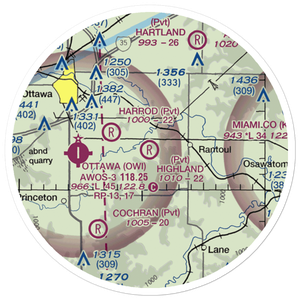 Highland Farm Airport (28KS) VFR Sectional Sticker (20 mile)