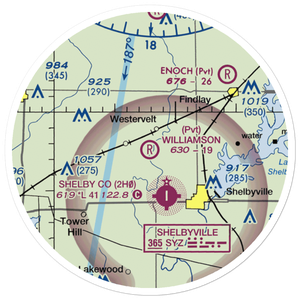 Williamson Airport (28LL) VFR Sectional Sticker (20 mile)