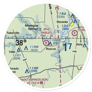 Pasley Airport (28MO) VFR Sectional Sticker (20 mile)