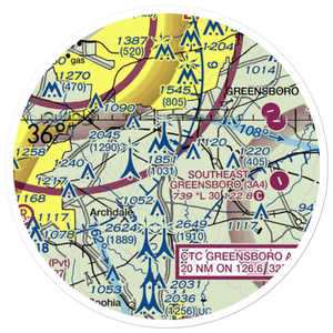 Balloonport of Greensboro Balloonport (28NC) VFR Sectional Sticker (20 mile)