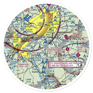 Balloonport of Greensboro Balloonport (28NC) VFR Sectional Sticker (30 mile)