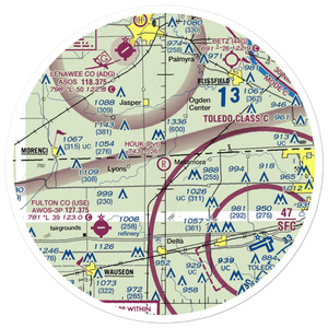 Newbury Airport (28OH) VFR Sectional Sticker (30 mile)