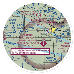 Pellar Farm Airport (28OK) VFR Sectional Sticker (20 mile)