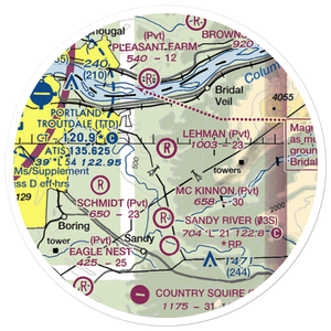 Parrett Mountain Airport (28OR) VFR Sectional Sticker (20 mile)