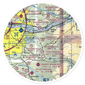 Parrett Mountain Airport (28OR) VFR Sectional Sticker (30 mile)