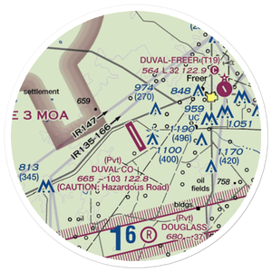Duval County Ranch Co Airport (28TA) VFR Sectional Sticker (20 mile)