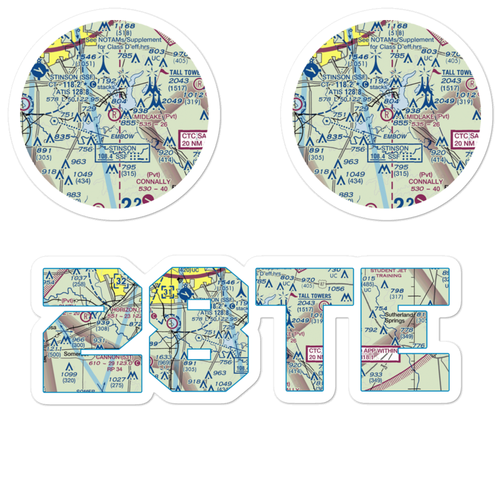 Midlake Airport (28TE) VFR Sectional Sticker Pack 