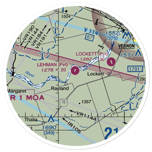 Lehman Airport (28TX) VFR Sectional Sticker (20 mile)
