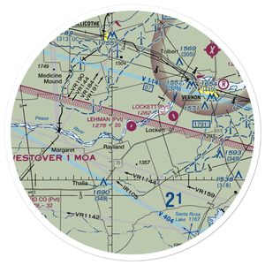 Lehman Airport (28TX) VFR Sectional Sticker (30 mile)
