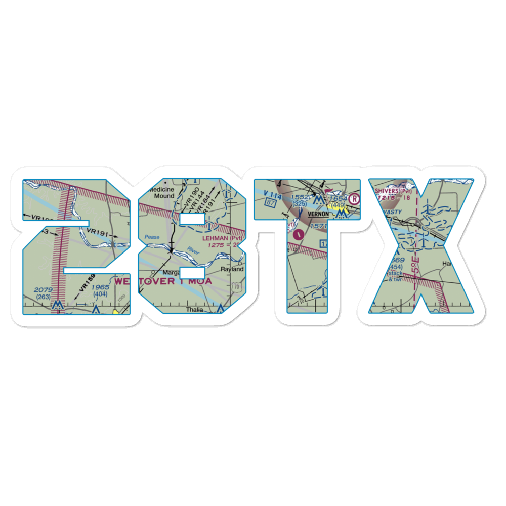 Lehman Airport (28TX) VFR Sectional Sticker 