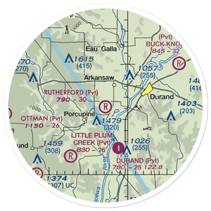 Rutherford Airport (28WI) VFR Sectional Sticker (20 mile)