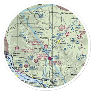 Rutherford Airport (28WI) VFR Sectional Sticker (30 mile)