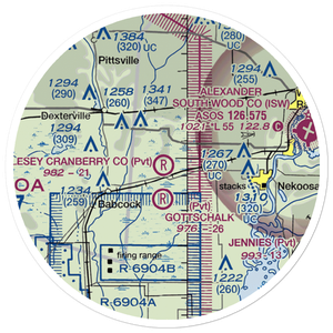 Whittlesey Cranberry Co Airport (29WI) VFR Sectional Sticker (20 mile)