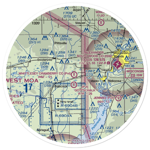 Whittlesey Cranberry Co Airport (29WI) VFR Sectional Sticker (30 mile)