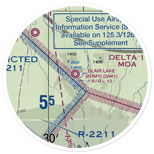 Blair Lake Airport (2AK1) VFR Sectional Sticker (20 mile)