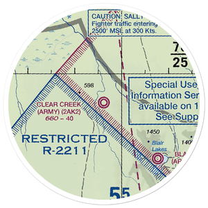 Clear Creek Airport (2AK2) VFR Sectional Sticker (20 mile)