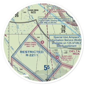 Clear Creek Airport (2AK2) VFR Sectional Sticker (30 mile)