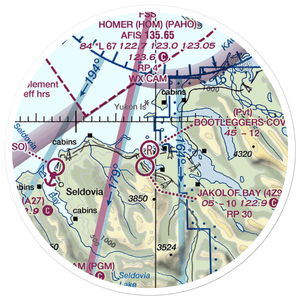 Bootleggers Cove Airport (2AK4) VFR Sectional Sticker (20 mile)
