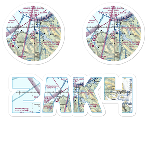 Bootleggers Cove Airport (2AK4) VFR Sectional Sticker Pack