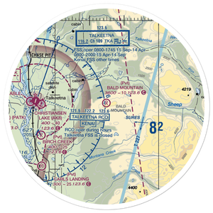 Bald Mountain Airport (2AK7) VFR Sectional Sticker (30 mile)